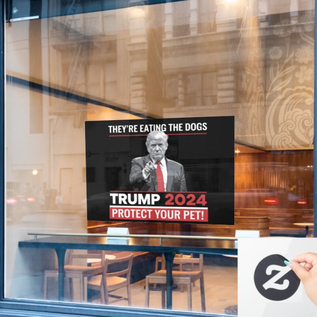Vinilos Para Cristales Están comiendo a los perros el debate de Trump 202 (Ventana de cafetería)