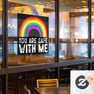Vinilos Para Cristales Estás Seguro Conmigo Mes del Orgullo LGBTQ Arcoíri