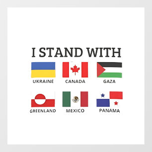Vinilos Para Cristales Estoy con Canadá México Gaza Ucrania