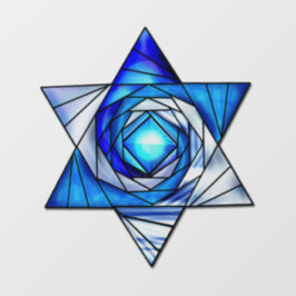 Vinilos Para Cristales Estrella de David de vidrio manchado Art Deco
