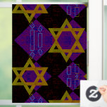 Vinilos Para Cristales Estrella feliz de Hanukkah de David menorah de Sli<br><div class="desc">Estrella feliz de Hanukkah de David menorah Dreidel Celebración artística Velas Hebreo Judío Chanukah regalos decoraciones Judaísmo cultura religión prácticas religiosas tradiciones diseño geométrico simbólico profundidad de contraste simetría de orden</div>