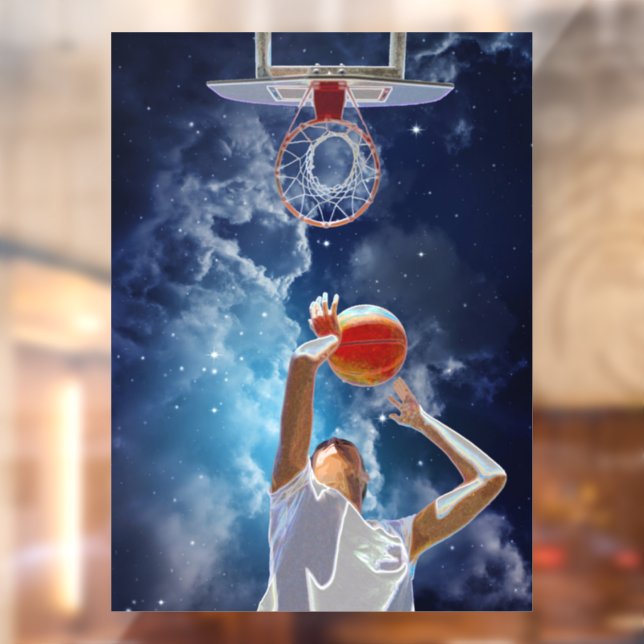 Vinilos Para Cristales Estrella futurista de baloncesto (Hoja 2)