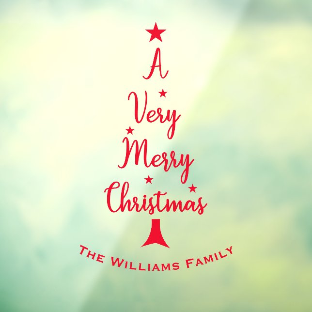 Vinilos Para Cristales Estrellas de escritura navideña familia roja (Hoja 3)