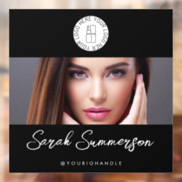 Vinilos Para Cristales Estudio de Maquillaje Fotográfico Logo Blanco Negr