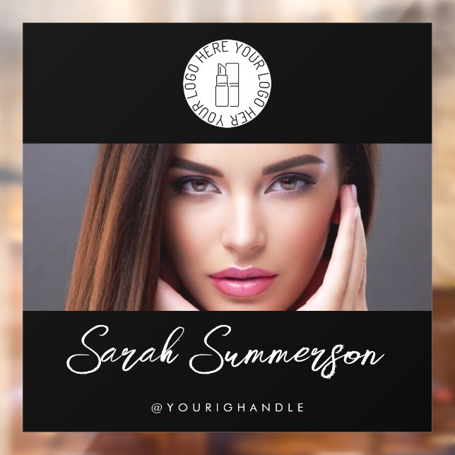 Vinilos Para Cristales Estudio de Maquillaje Fotográfico Logo Blanco Negr (Hoja 2)