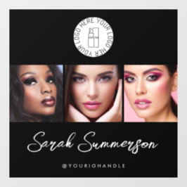 Vinilos Para Cristales Estudio de Maquillaje para Foto Logo Blanco Negro 