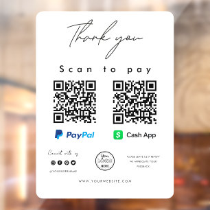 Vinilos Para Cristales Explorar para pagar el logotipo de Paypal Cash App