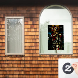 Vinilos Para Cristales Falsa Cristal Manchado Jesús Rezando En La Natural