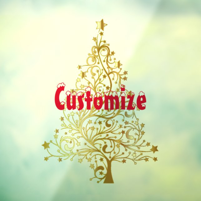 Vinilos Para Cristales Fancy Gold Christmas Tree Thunder_Cove (Hoja 3)