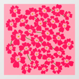 Vinilos Para Cristales Fantasia de flores rosadas magenta poder floral