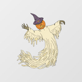 Vinilos Para Cristales Fantasma con cabeza de calabaza