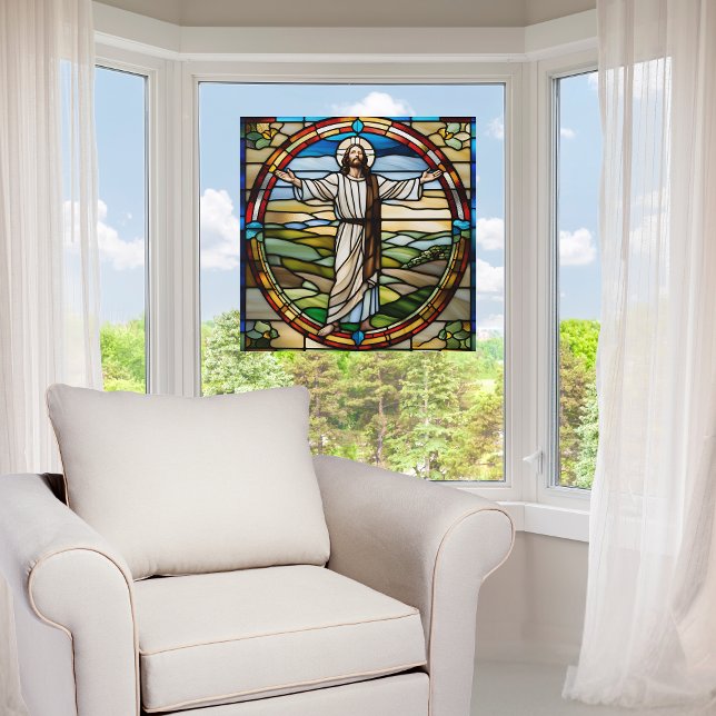 Vinilos Para Cristales Faux Sed Glass Jesus con brazos abiertos (Subido por el creador)