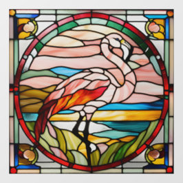 Vinilos Para Cristales Faux Sned Glass Flamingo