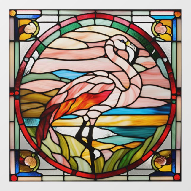 Vinilos Para Cristales Faux Sned Glass Flamingo (Hoja)