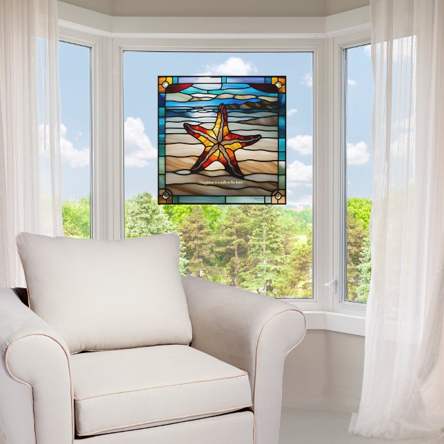 Vinilos Para Cristales Faux Stain-Glass Personalizable Starfish (Subido por el creador)