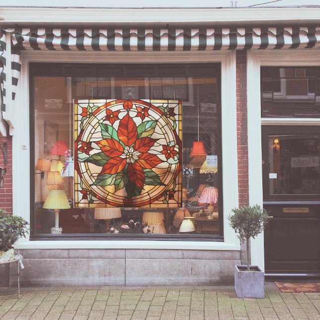 Vinilos Para Cristales Faux Stain-Glass Poinsettia Large (Subido por el creador)