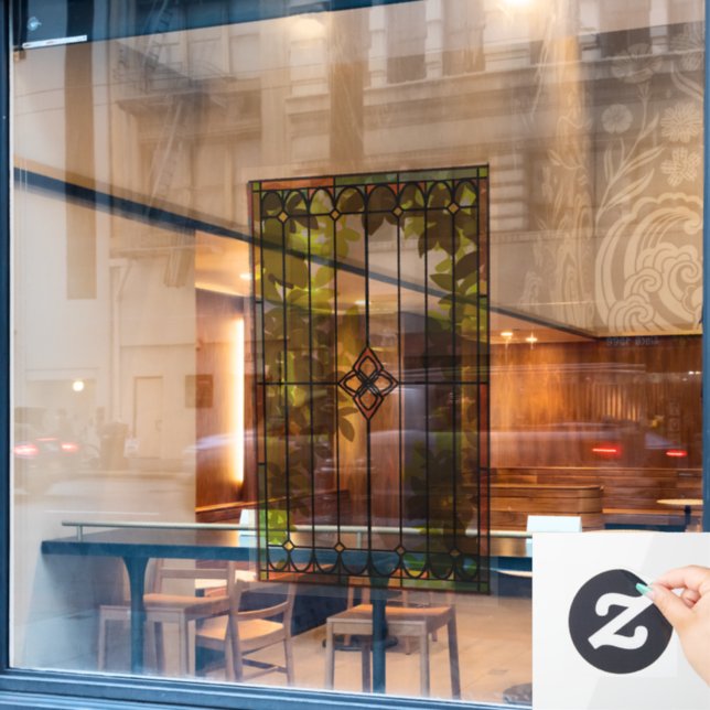 Vinilos Para Cristales Faux Staine Glass Window (Ventana de cafetería)