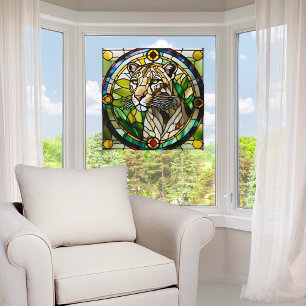 Vinilos Para Cristales Faux StainGlass Lioness