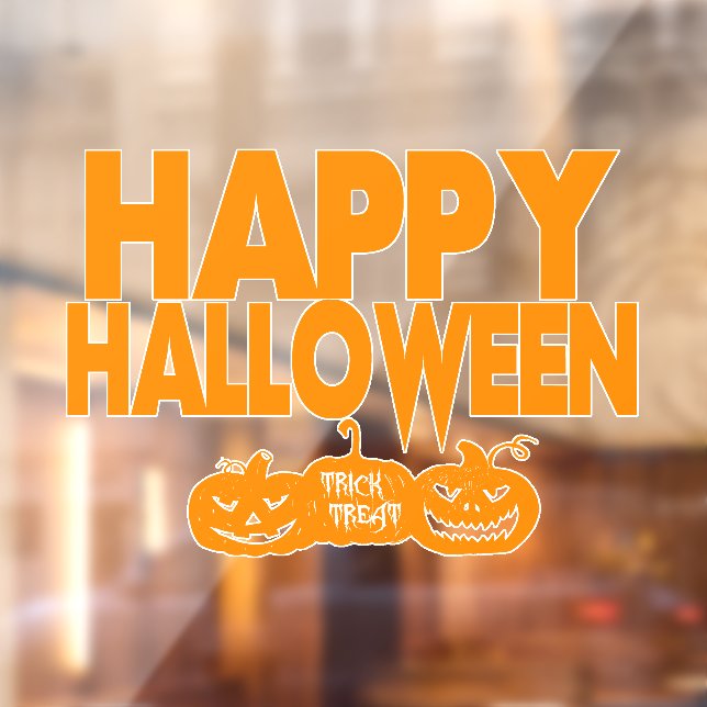 Vinilos Para Cristales Felices calabazas modernas de Halloween (Hoja 2)