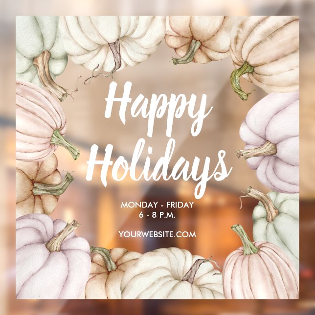 Vinilos Para Cristales Felices Fiestas Calabazas de Otoño (Hoja 2)