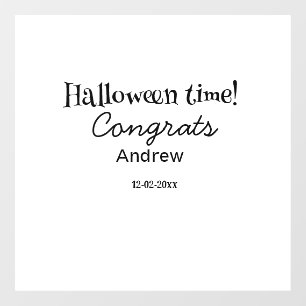 Vinilos Para Cristales Felicidades en Halloween agregar nombre fecha año
