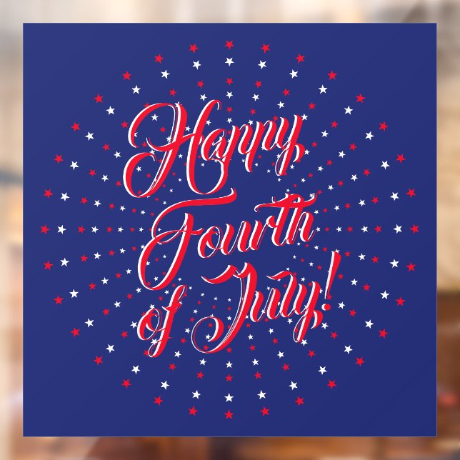 Vinilos Para Cristales Feliz 4 de julio guión de estrellas de la marina b (Hoja 2)