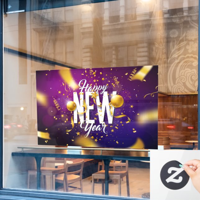 Vinilos Para Cristales Feliz Año Nuevo (Ventana de cafetería)