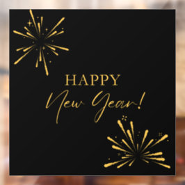 Vinilos Para Cristales Feliz Año Nuevo minimalista fuegos artificiales ne