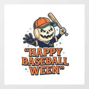Vinilos Para Cristales Feliz béisbol Ween Vintage Halloween béisbol Des