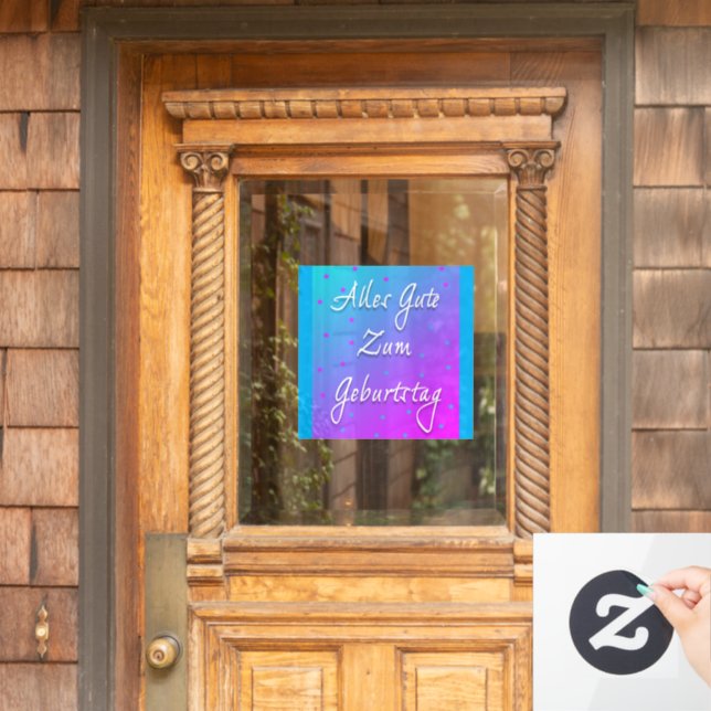 Vinilos Para Cristales Feliz Cumpleaños En La Ventana Alemana (Puerta de casa)