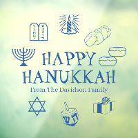 Feliz decoración de Hanukkah azul personalizado