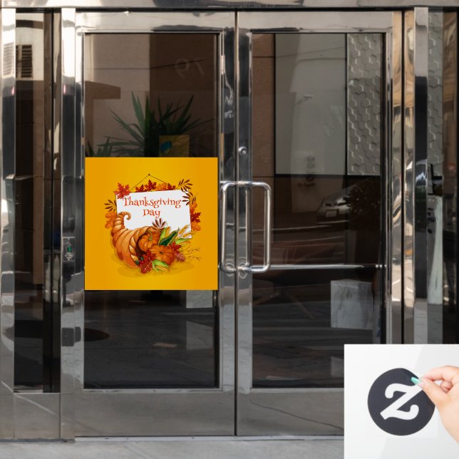 Vinilos Para Cristales Feliz Día de Acción de Gracias (Puerta de oficina)