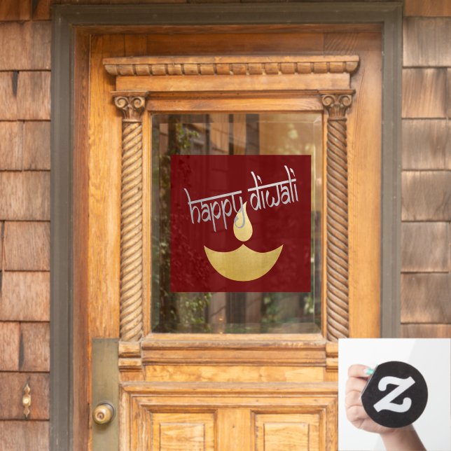 Vinilos Para Cristales Feliz Festival Diwali de la Luz (Puerta de casa)