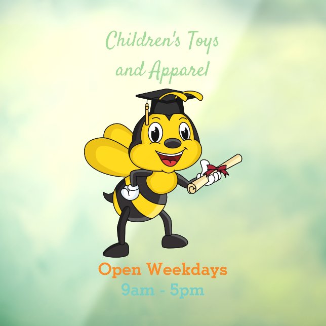 Vinilos Para Cristales Feliz graduación de abejas personalizados (Hoja 3)