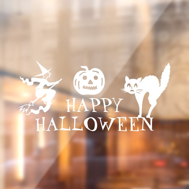 Vinilos Para Cristales Feliz Halloween blanco y espantoso hogar (Hoja 2)