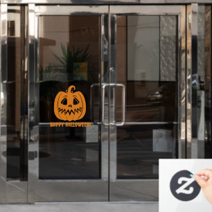 Vinilos Para Cristales Feliz Halloween calabaza naranja