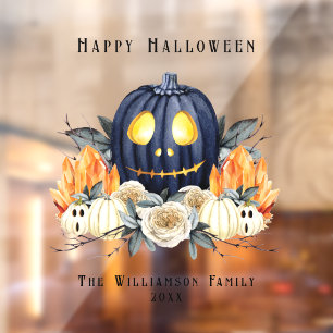 Vinilos Para Cristales Feliz Halloween Calabazas Cristales Espeluznantes