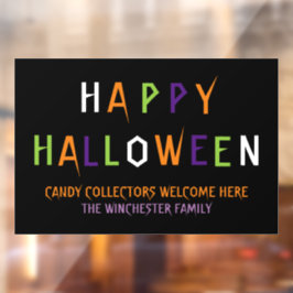Vinilos Para Cristales Feliz Halloween colorido y divertido personalizado