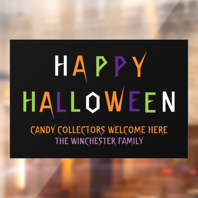 Vinilos Para Cristales Feliz Halloween colorido y divertido personalizado (Hoja 2)