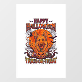 Vinilos Para Cristales Feliz Halloween Truco o Trato Pastor Alemán Calaba