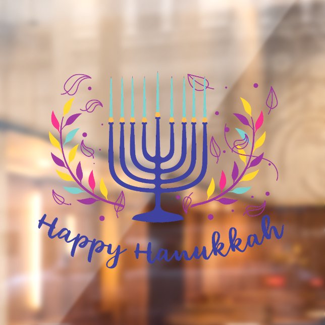 Vinilos Para Cristales Feliz Hanukkah Colorous Window Cling (Hoja 2)
