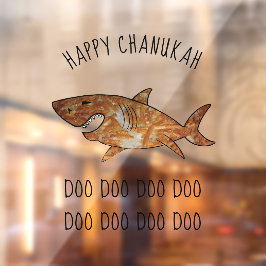 Vinilos Para Cristales Feliz Hanukkah Latke Shark Doo Doo Window Cling