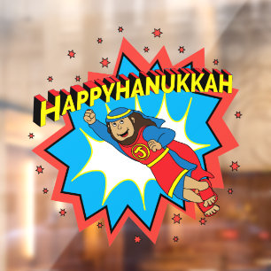 Vinilos Para Cristales Feliz Hanukkah Super Judah Window Cling