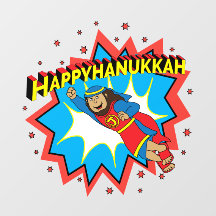 Feliz Hanukkah Super Judah Window Cling