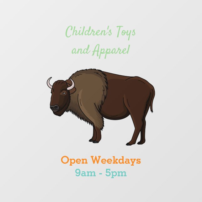 Vinilos Para Cristales Feliz ilustracion de búfalo de bisonte americano (Hoja)