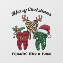 Vinilos Para Cristales Feliz Navidad como un jefe