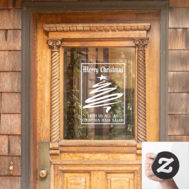 Vinilos Para Cristales Feliz Navidad desde una decoración de negocios (Puerta de casa)
