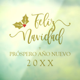 Vinilos Para Cristales Feliz Navidad en español