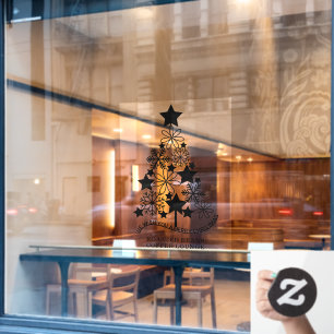 Vinilos Para Cristales Feliz Navidad estilizado árbol personalizado