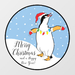 Vinilos Para Cristales Feliz Navidad Feliz Penguin Window Cling
